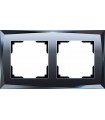 Рамка на 2 поста Werkel Diamant, черное стекло WL08-Frame-02