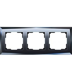 Рамка на 3 поста Werkel Diamant, черное стекло WL08-Frame-03