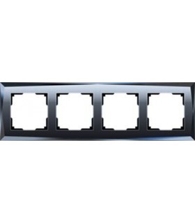 Рамка на 4 поста Werkel Diamant, черное стекло WL08-Frame-04