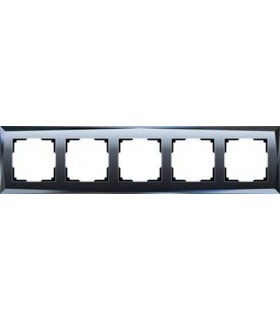 Рамка на 5 постов Werkel Diamant, черное стекло WL08-Frame-05