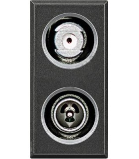 Розетка ТВ-SAT BTicino Axolute, (1 модуль), антрацит HS4214