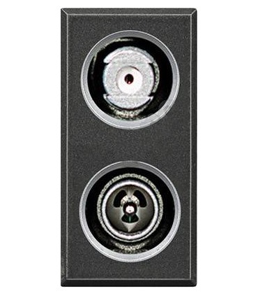 Розетка ТВ-SAT BTicino Axolute, (1 модуль), антрацит HS4214