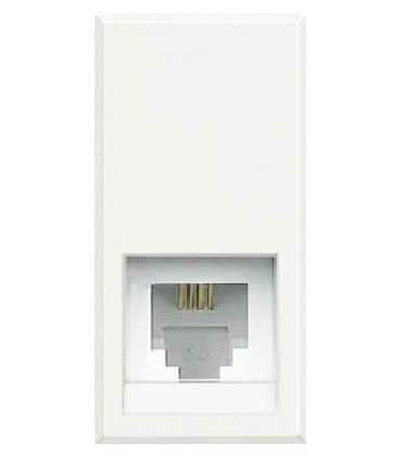 Розетка Rj 11 BTicino Axolute, категория 3, К10, белый HD4258C11N