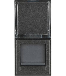 Розетка компьютерная RJ 45 BTicino Axolute, с защитной шторкой, UTP кат 6, антрацит HS4279C6