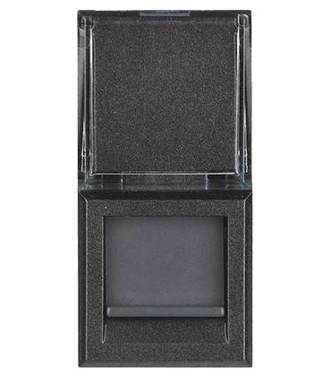 Розетка компьютерная RJ 45 BTicino Axolute, с защитной шторкой, UTP кат 6, антрацит HS4279C6