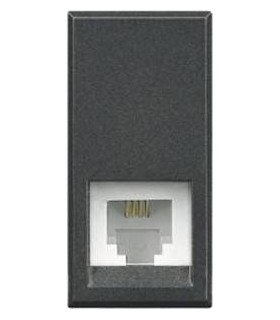 Розетка телефонная RJ11 BTicino Axolute, категория 3, К10, антрацит HS4258/11N