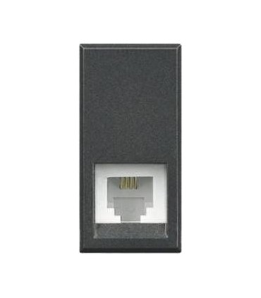 Розетка телефонная RJ11 BTicino Axolute, категория 3, К10, антрацит HS4258/11N