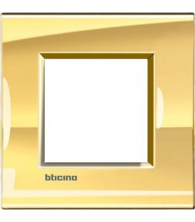 Рамка прямоугольная на 1 пост (2 модуля), BTicino LivingLight, золото LNA4802OA