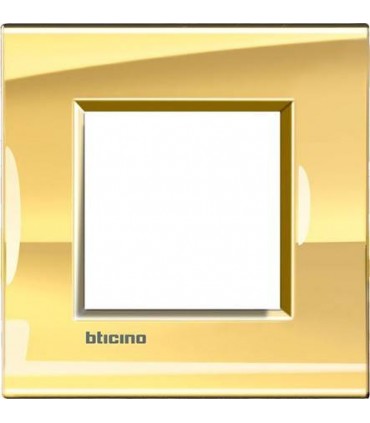 Рамка прямоугольная на 1 пост (2 модуля), BTicino LivingLight, золото LNA4802OA
