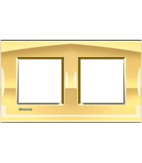 Рамка прямоугольная на 2 поста (2+2 модуля), BTicino LivingLight, золото LNA4802M2OA