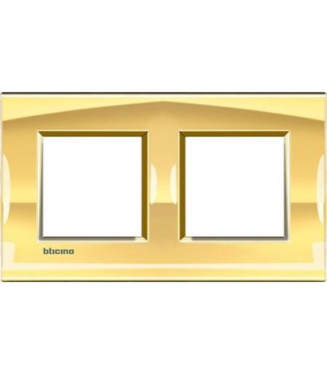 Рамка прямоугольная на 2 поста (2+2 модуля), BTicino LivingLight, золото LNA4802M2OA