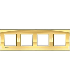 Рамка прямоугольная на 4 поста (2+2+2+2 модуля), BTicino LivingLight, золото LNA4802M4OA