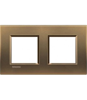 Рамка прямоугольная на 2 поста (2+2 модуля), BTicino LivingLight, бронза LNA4802M2BZ