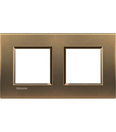 Рамка прямоугольная на 2 поста (2+2 модуля), BTicino LivingLight, бронза LNA4802M2BZ