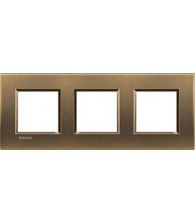 Рамка прямоугольная на 3 поста (2+2+2 модуля), BTicino LivingLight, бронза LNA4802M3BZ