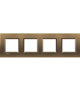 Рамка прямоугольная на 4 поста (2+2+2+2 модуля), BTicino LivingLight, бронза LNA4802M4BZ