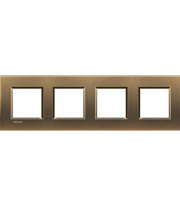 Рамка прямоугольная на 4 поста (2+2+2+2 модуля), BTicino LivingLight, бронза LNA4802M4BZ