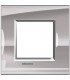 Рамка прямоугольная на 1 пост (2 модуля), BTicino LivingLight, никель LNA4802NS