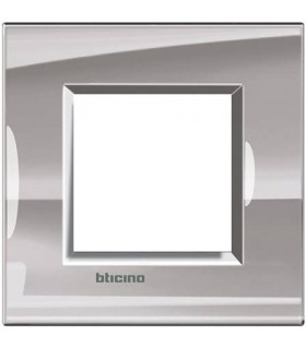 Рамка прямоугольная на 1 пост (2 модуля), BTicino LivingLight, никель LNA4802NS