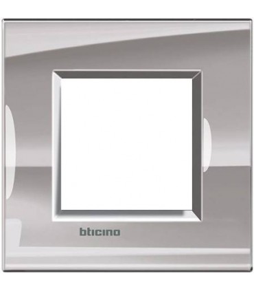 Рамка прямоугольная на 1 пост (2 модуля), BTicino LivingLight, никель LNA4802NS