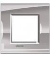 Рамка прямоугольная на 1 пост (2 модуля), BTicino LivingLight, никель LNA4802NS