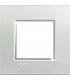 Рамка прямоугольная на 1 пост (2 модуля), BTicino LivingLight, серебро LNA4802AG