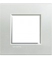 Рамка прямоугольная на 1 пост (2 модуля), BTicino LivingLight, серебро LNA4802AG