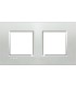 Рамка прямоугольная на 2 поста (2+2 модуля), BTicino LivingLight, серебро LNA4802M2AG