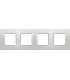 Рамка прямоугольная на 4 поста (2+2+2+2 модуля), BTicino LivingLight, серебро LNA4802M4AG