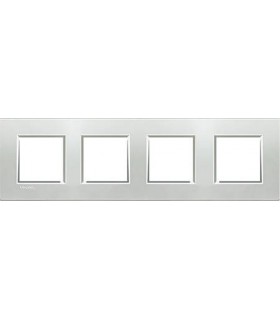 Рамка прямоугольная на 4 поста (2+2+2+2 модуля), BTicino LivingLight, серебро LNA4802M4AG