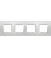 Рамка прямоугольная на 4 поста (2+2+2+2 модуля), BTicino LivingLight, серебро LNA4802M4AG