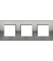 Рамка прямоугольная на 3 поста (2+2+2 модуля), BTicino LivingLight, Фактурная сталь LNA4802M3ACS