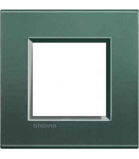 Рамка прямоугольная на 1 пост (2 модуля), BTicino LivingLight, зеленый шелк LNA4802PK
