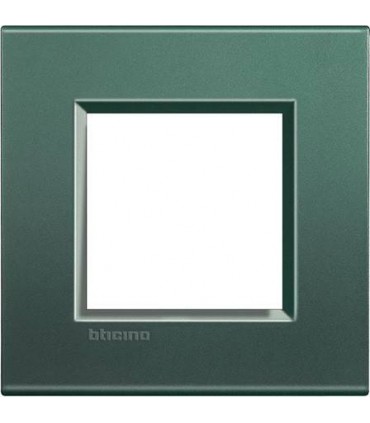 Рамка прямоугольная на 1 пост (2 модуля), BTicino LivingLight, зеленый шелк LNA4802PK