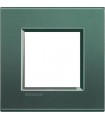Рамка прямоугольная на 1 пост (2 модуля), BTicino LivingLight, зеленый шелк LNA4802PK
