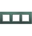 Рамка прямоугольная на 3 поста (2+2+2 модуля), BTicino LivingLight, зеленый шелк LNA4802M3PK