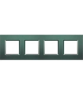 Рамка прямоугольная на 4 поста (2+2+2+2 модуля), BTicino LivingLight, зеленый шелк LNA4802M4PK