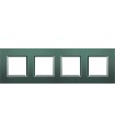 Рамка прямоугольная на 4 поста (2+2+2+2 модуля), BTicino LivingLight, зеленый шелк LNA4802M4PK