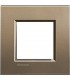 Рамка прямоугольная на 1 пост (2 модуля), BTicino LivingLight, коричневый шелк LNA4802SQ