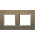 Рамка прямоугольная на 2 поста (2+2 модуля), BTicino LivingLight, коричневый шелк LNA4802M2SQ