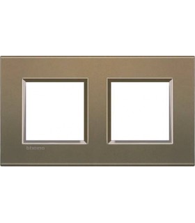 Рамка прямоугольная на 2 поста (2+2 модуля), BTicino LivingLight, коричневый шелк LNA4802M2SQ