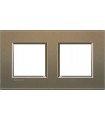 Рамка прямоугольная на 2 поста (2+2 модуля), BTicino LivingLight, коричневый шелк LNA4802M2SQ