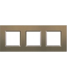 Рамка прямоугольная на 3 поста (2+2+2 модуля), BTicino LivingLight, коричневый шелк LNA4802M3SQ