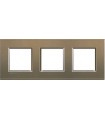 Рамка прямоугольная на 3 поста (2+2+2 модуля), BTicino LivingLight, коричневый шелк LNA4802M3SQ