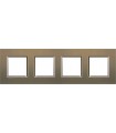 Рамка прямоугольная на 4 поста (2+2+2+2 модуля), BTicino LivingLight, коричневый шелк LNA4802M4SQ