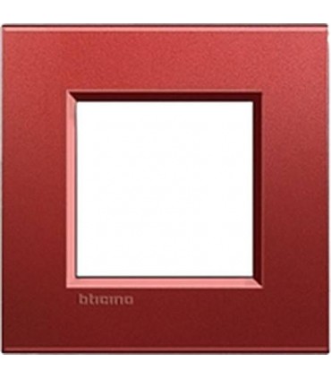 Рамка прямоугольная на 1 пост (2 модуля), BTicino LivingLight, красный шелк LNA4802RK