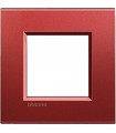 Рамка прямоугольная на 1 пост (2 модуля), BTicino LivingLight, красный шелк LNA4802RK