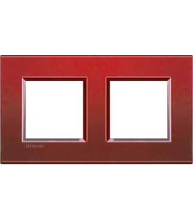 Рамка прямоугольная на 2 поста (2+2 модуля), BTicino LivingLight, красный шелк LNA4802M2RK