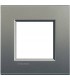 Рамка прямоугольная на 1 пост (2 модуля), BTicino LivingLight, серый шелк LNA4802AE