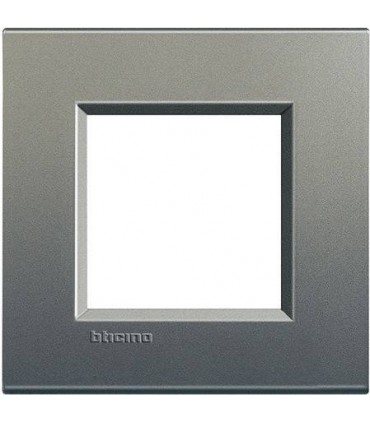 Рамка прямоугольная на 1 пост (2 модуля), BTicino LivingLight, серый шелк LNA4802AE